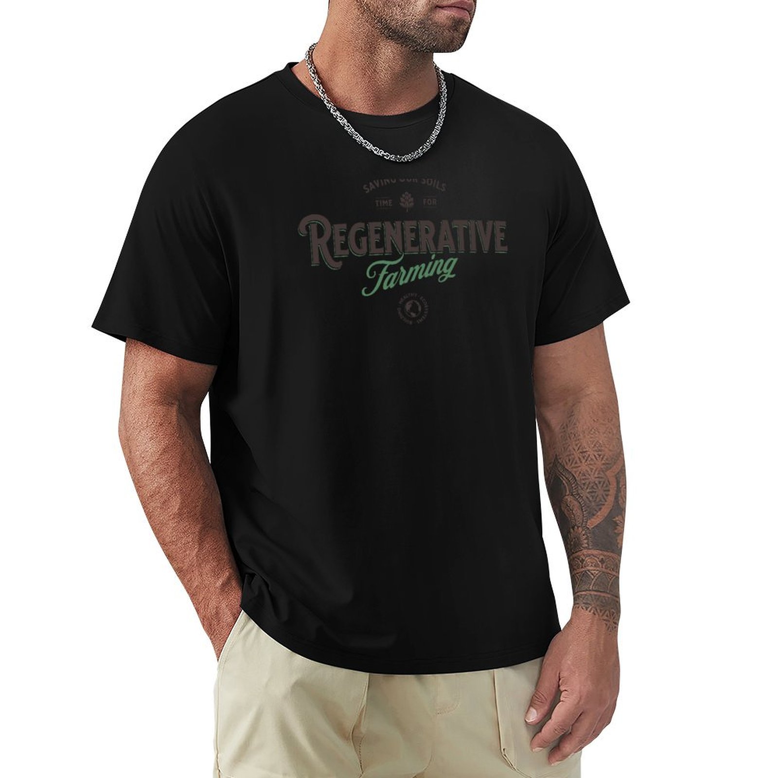 Regenerative Farming Agriculture - 再生可能農業 リジェネレーティブ・ファーミング Tシャツ プラスサイズ コンフォートフィットTシャツ