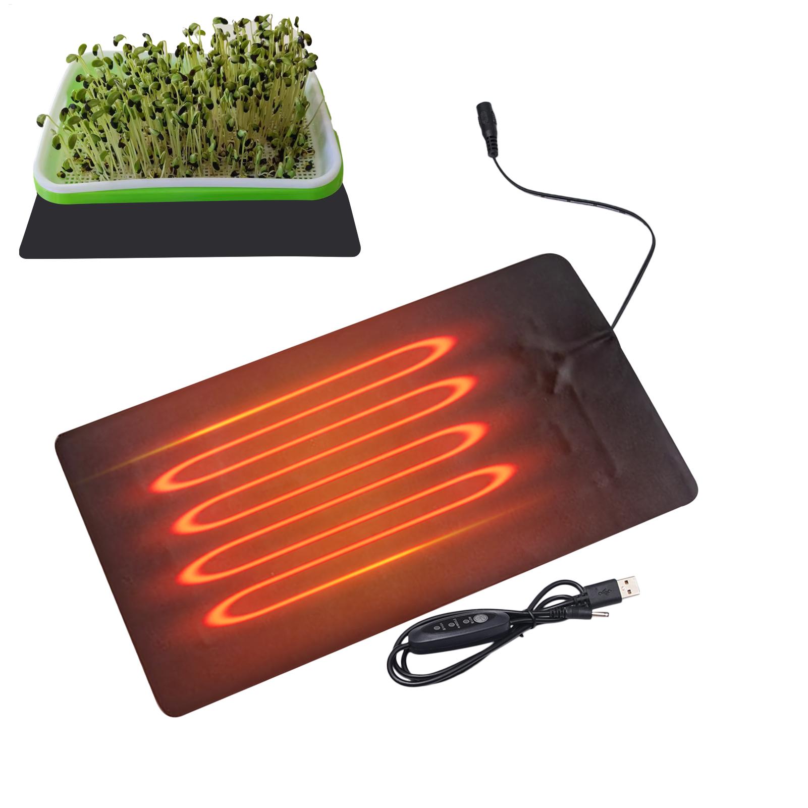苗用ヒートマット 5V 2A 8.5W 植物種子発芽促進保温 - Seedling Heat Mat のレビューと価格